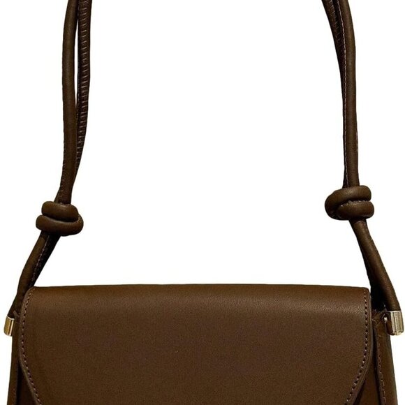 Women's Leather Flap Clutch Shoulder Bag Vintage Adjustable Strap Purse - Picture 6 of 8